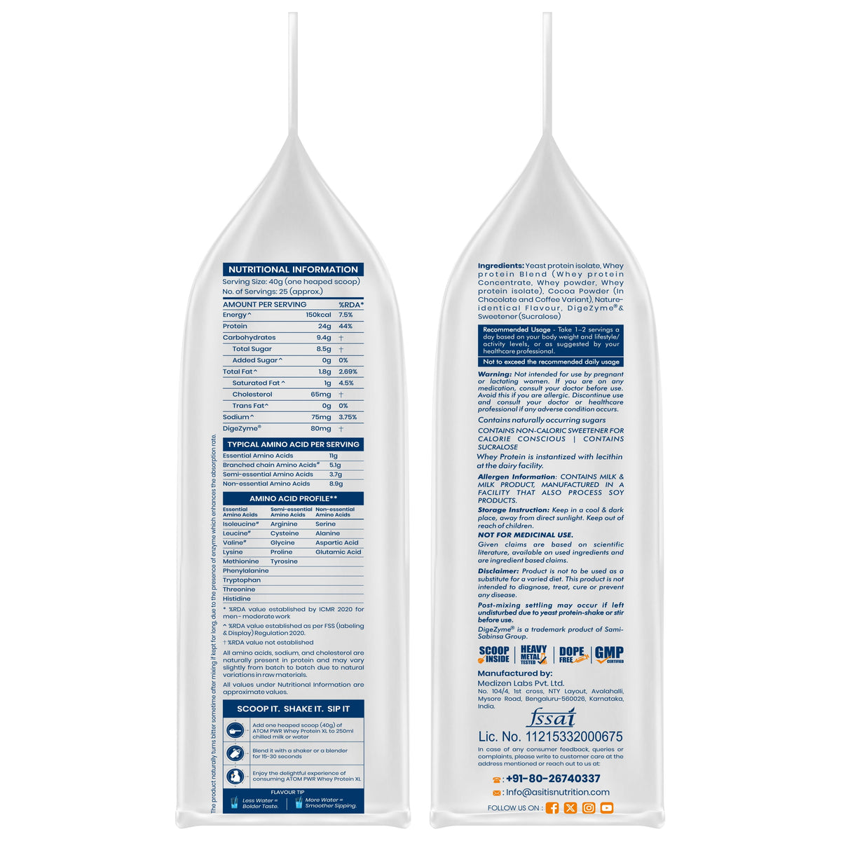 AS-IT-IS ATOM PWR Whey XL | 24g Protein per Serving | With DigeZyme® Enzymes