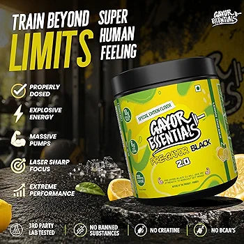 Gayor Essential | Pump Gayor Black 2.0 (Without Caffeine, Optimally Dosed with HydroPrime®)
