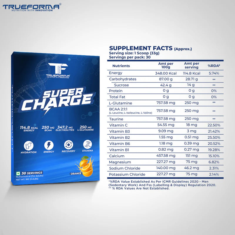 Trueforma Super Charge - Energy Drink 30 Servings