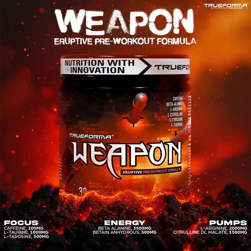 Trueforma Weapon: Pre-Workout Formula for Energy & Focus 30 Scoops