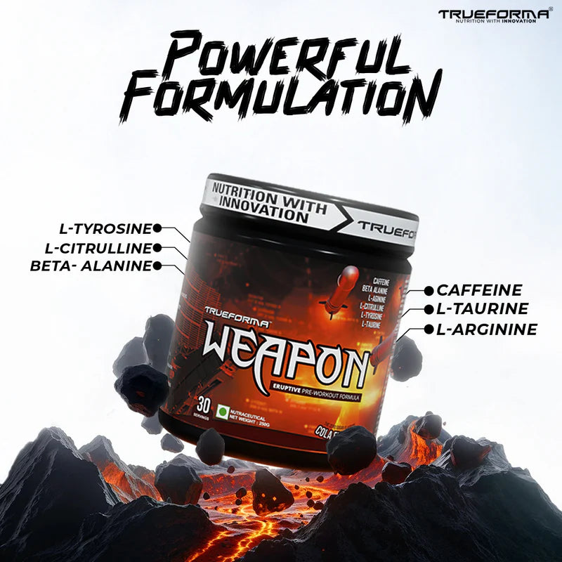 Trueforma Weapon: Pre-Workout Formula for Energy & Focus 30 Scoops