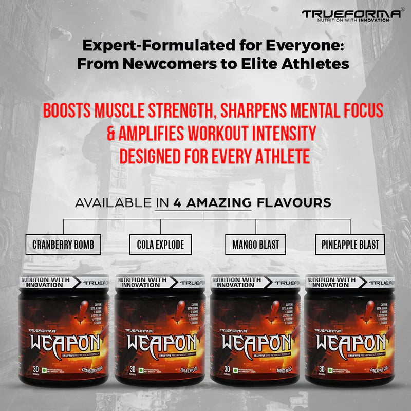 Trueforma Weapon: Pre-Workout Formula for Energy & Focus 30 Scoops