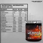 Trueforma Weapon: Pre-Workout Formula for Energy & Focus 30 Scoops